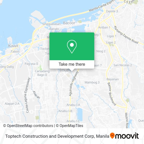 Toptech Construction and Development Corp map