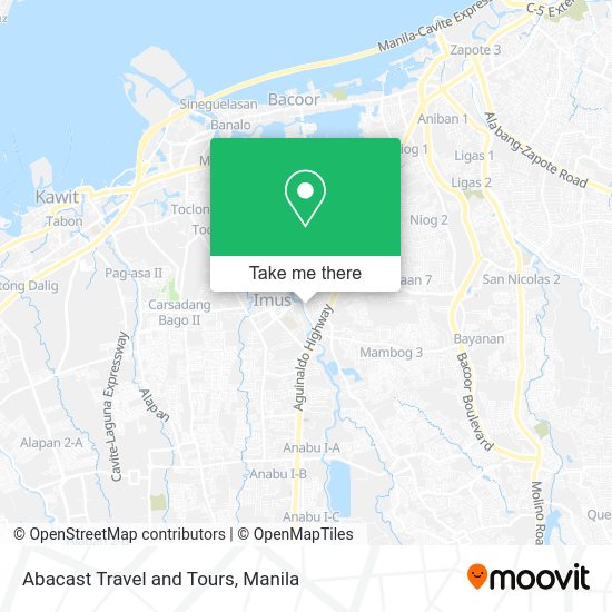 Abacast Travel and Tours map
