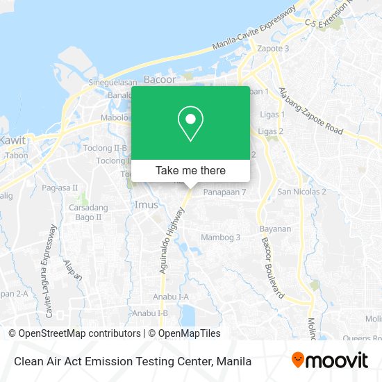Clean Air Act Emission Testing Center map