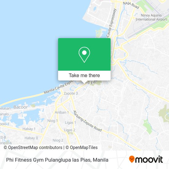 Phi Fitness Gym Pulanglupa las Pias map