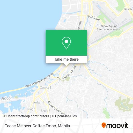 Tease Me over Coffee Tmoc map