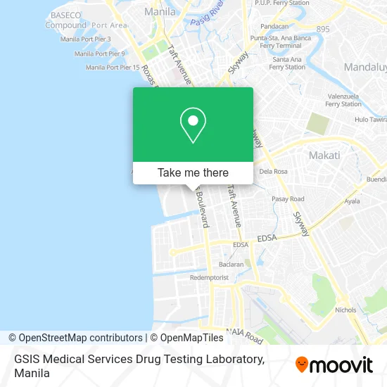 GSIS Medical Services Drug Testing Laboratory map
