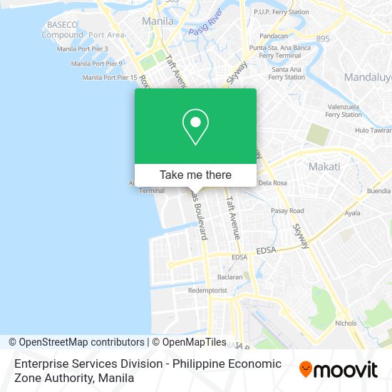 Enterprise Services Division - Philippine Economic Zone Authority map