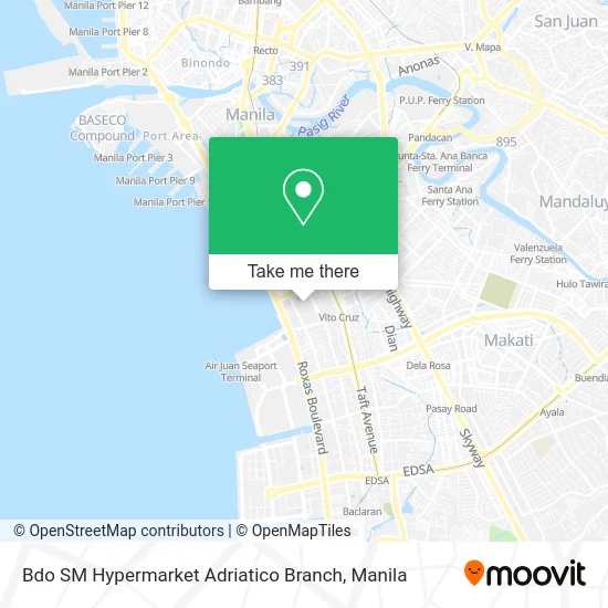 Bdo SM Hypermarket Adriatico Branch map