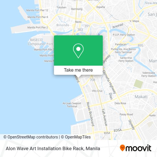 Alon Wave Art Installation Bike Rack map