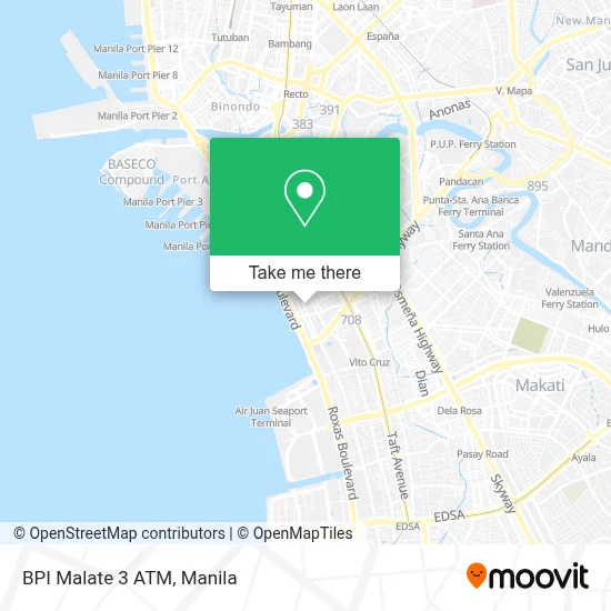 BPI Malate 3 ATM map