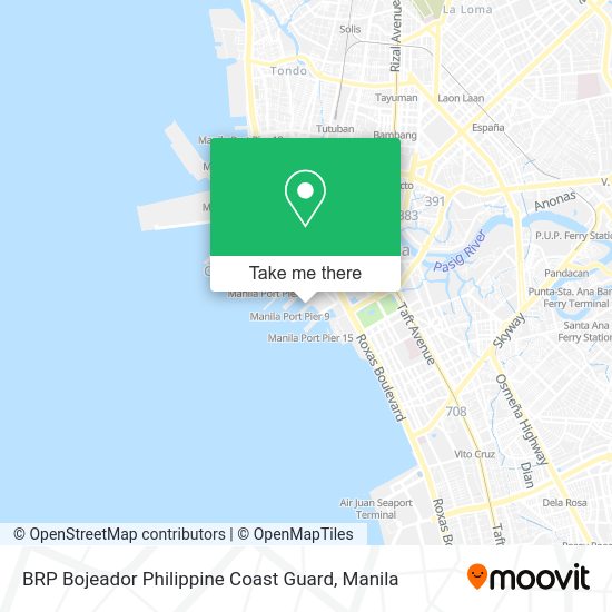 BRP Bojeador Philippine Coast Guard map