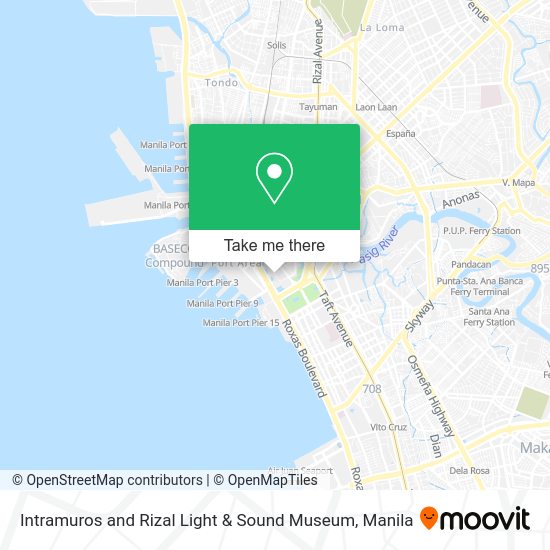 Intramuros and Rizal Light & Sound Museum map