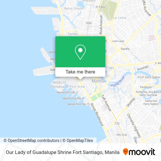 Our Lady of Guadalupe Shrine Fort Santiago map