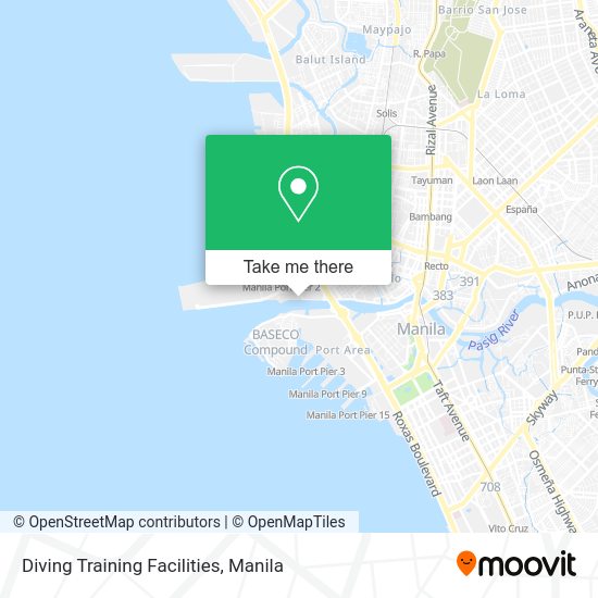 Diving Training Facilities map