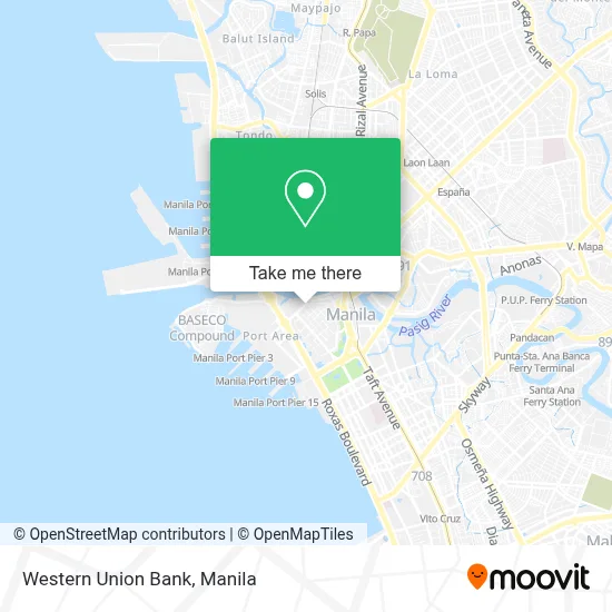 Western Union Bank map