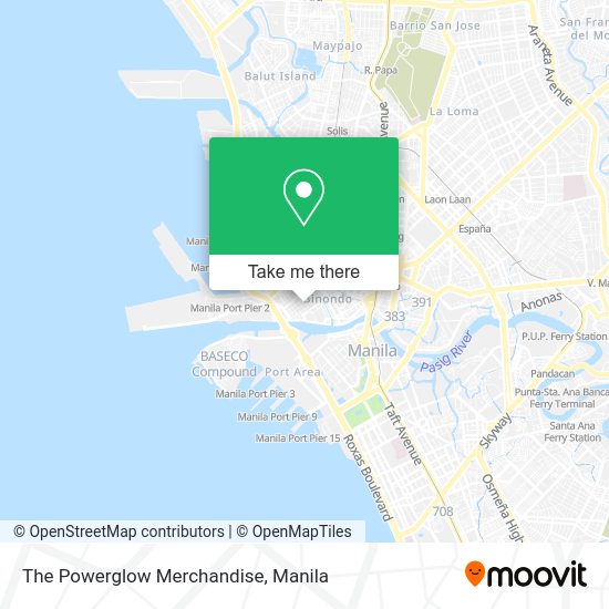 The Powerglow Merchandise map