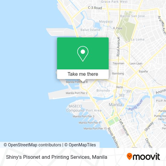 Shiny's Pisonet and Printing Services map