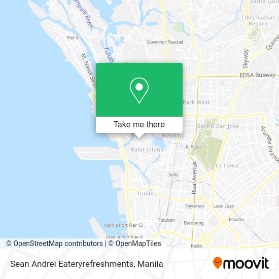 Sean Andrei Eateryrefreshments map