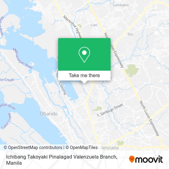 Ichibang Takoyaki Pinalagad Valenzuela Branch map