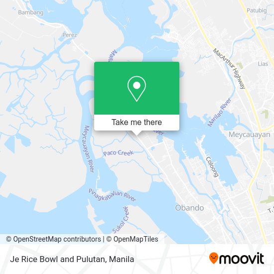 Je Rice Bowl and Pulutan map