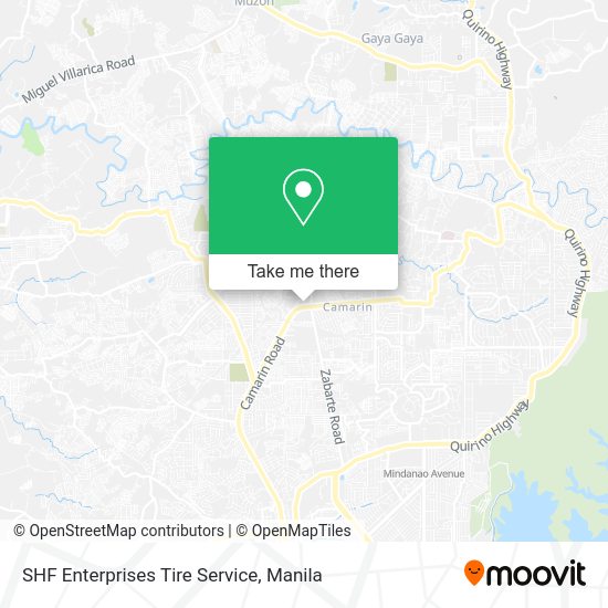 SHF Enterprises Tire Service map