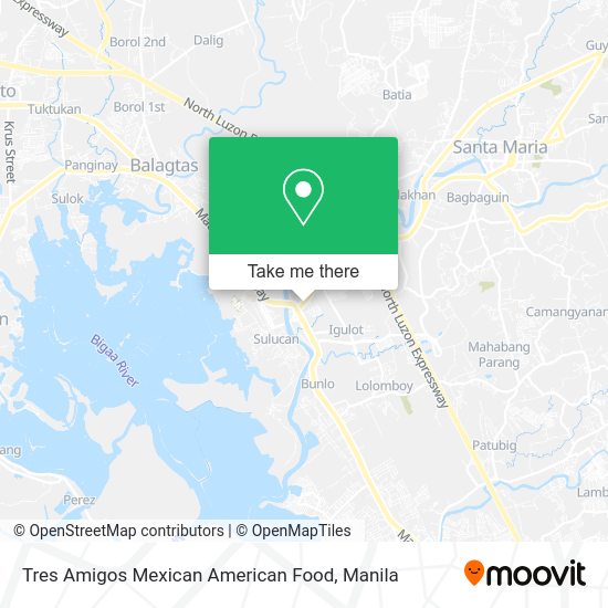 Tres Amigos Mexican American Food map