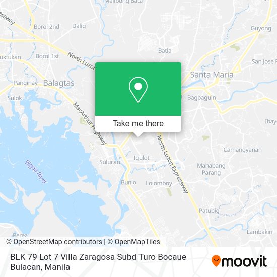 BLK 79 Lot 7 Villa Zaragosa Subd Turo Bocaue Bulacan map