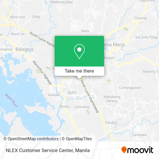 NLEX Customer Service Center map
