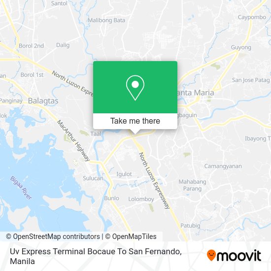 Uv Express Terminal Bocaue To San Fernando map