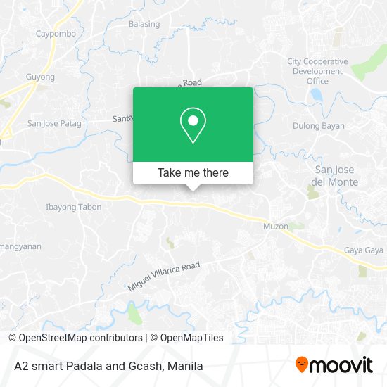 A2 smart Padala and Gcash map