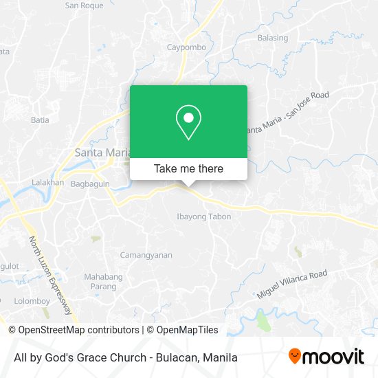 All by God's Grace Church - Bulacan map