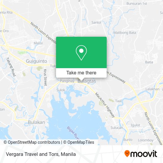 Vergara Travel and Tors map