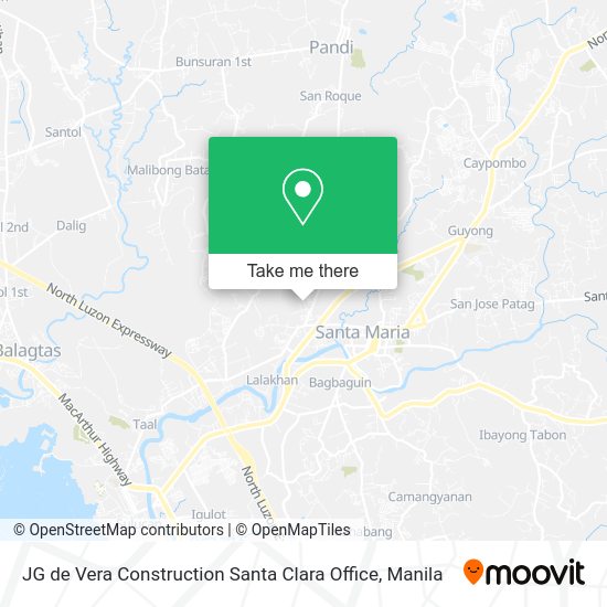 JG de Vera Construction Santa Clara Office map