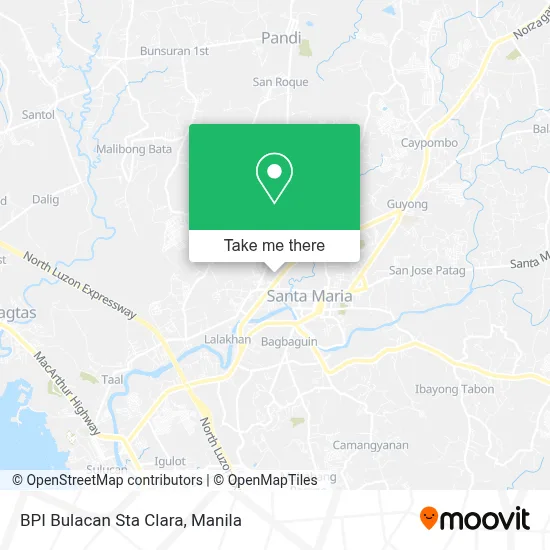 BPI Bulacan Sta Clara map