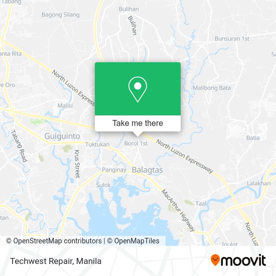 Techwest Repair map