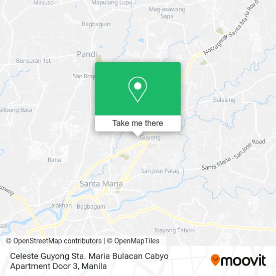 Celeste Guyong Sta. Maria Bulacan Cabyo Apartment Door 3 map