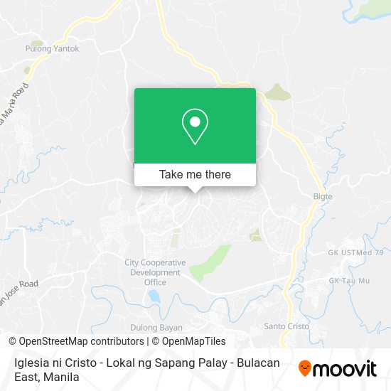 Iglesia ni Cristo - Lokal ng Sapang Palay - Bulacan East map