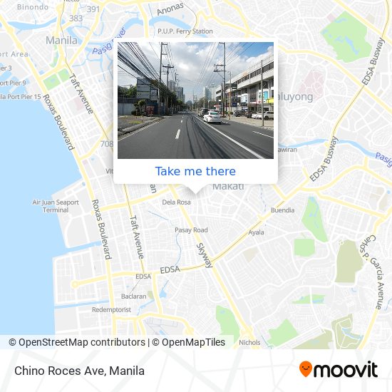 How to get to Chino Roces Ave in Makati City by bus or train?