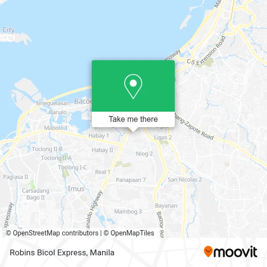 Robins Bicol Express map