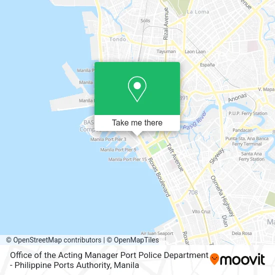 Office of the Acting Manager Port Police Department - Philippine Ports Authority map