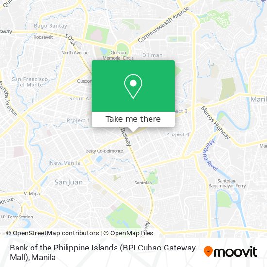 Bank of the Philippine Islands (BPI Cubao Gateway Mall) map