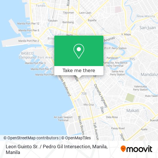 Leon Guinto Sr. / Pedro Gil Intersection, Manila map