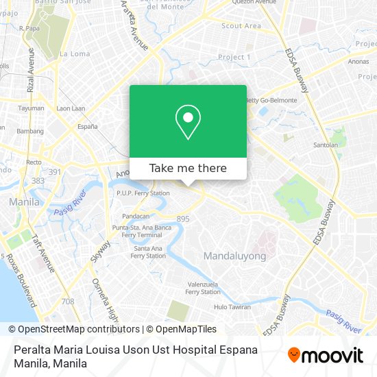 Peralta Maria Louisa Uson Ust Hospital Espana Manila map