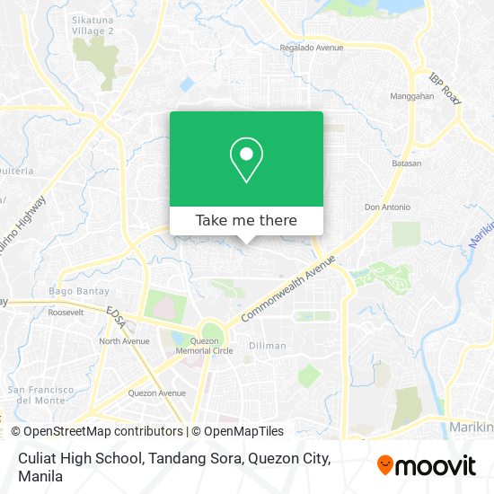 Culiat High School, Tandang Sora, Quezon City map