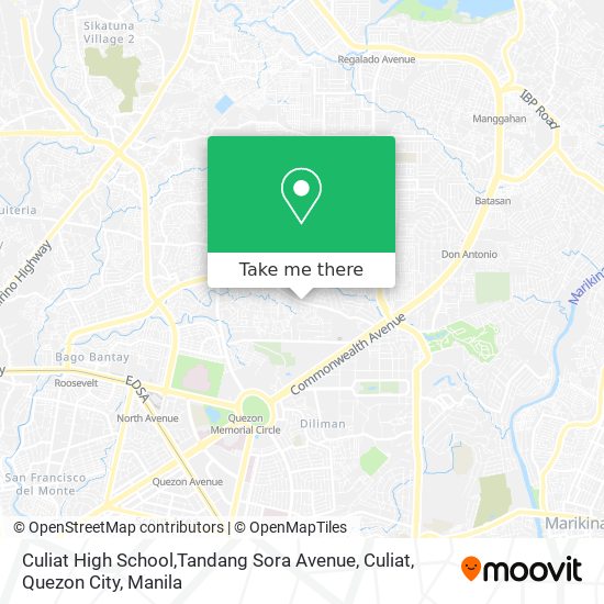 Culiat High School,Tandang Sora Avenue, Culiat, Quezon City map