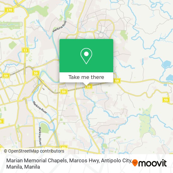 Marian Memorial Chapels, Marcos Hwy, Antipolo City, Manila map
