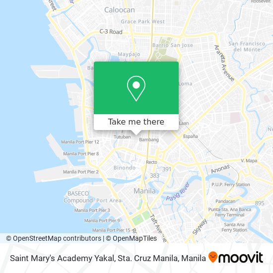 Saint Mary's Academy Yakal, Sta. Cruz Manila map