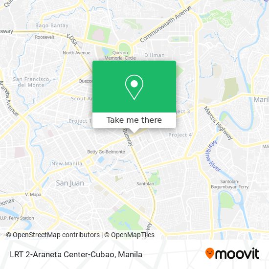 LRT 2-Araneta Center-Cubao map