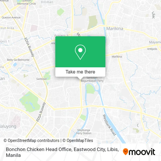 Bonchon Chicken Head Office, Eastwood City, Libis map