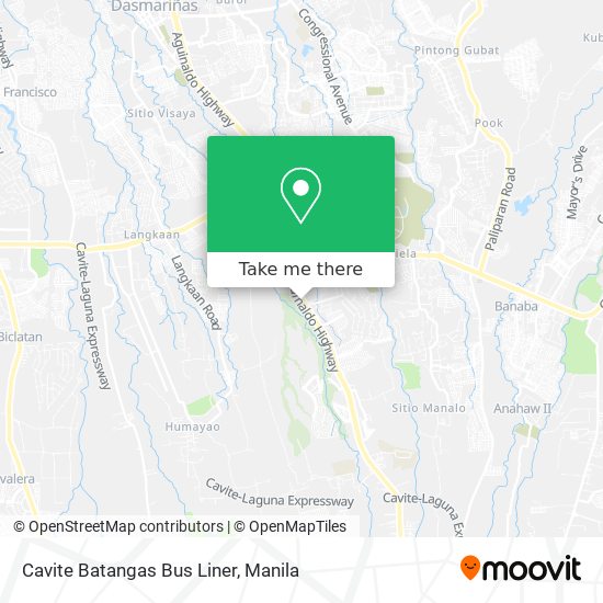 Cavite Batangas Bus Liner map