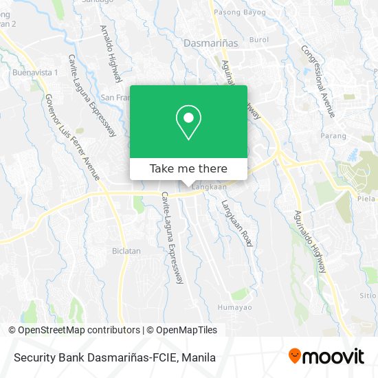 Security Bank Dasmariñas-FCIE map