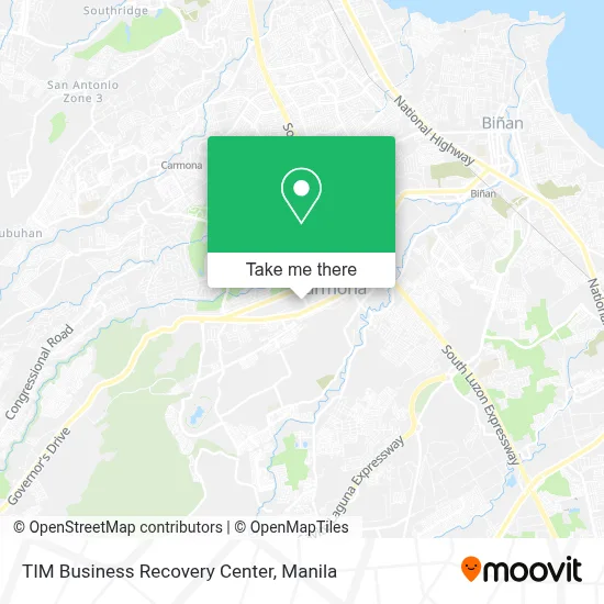 TIM Business Recovery Center map