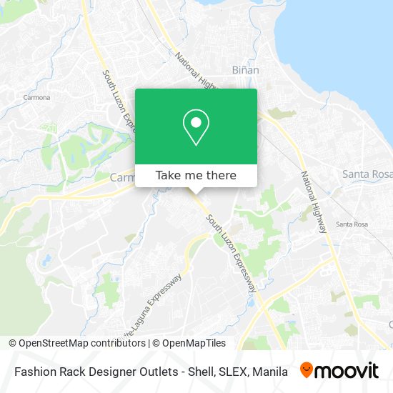 Fashion Rack Designer Outlets -  Shell, SLEX map