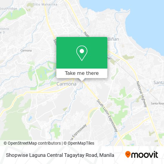 Shopwise Laguna Central Tagaytay Road map